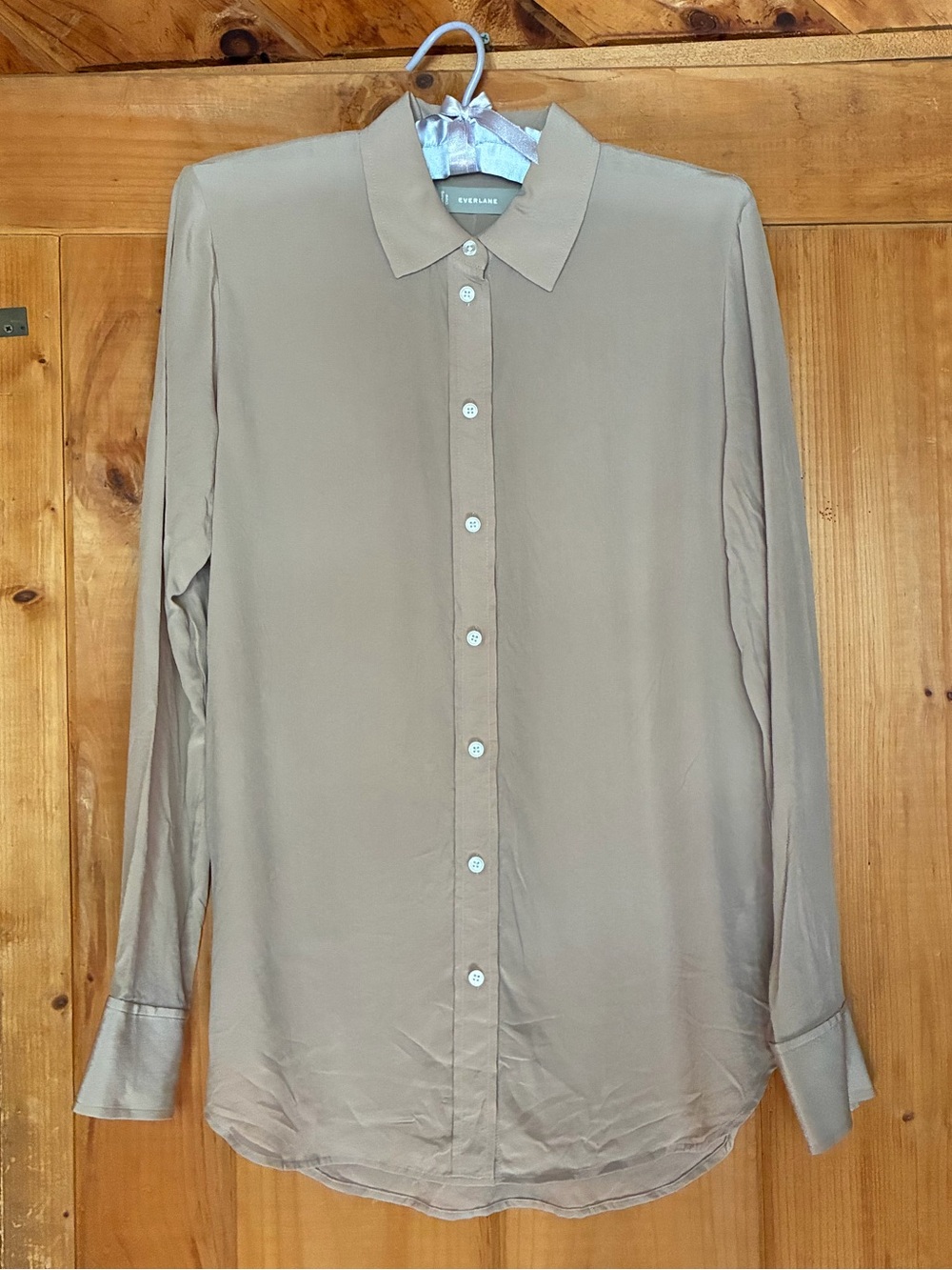 Everlane Silk Taupe blouse - size 4